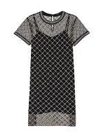 Short Embroidered Tulle Dress