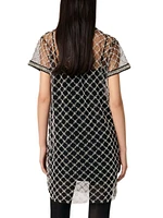 Short Embroidered Tulle Dress