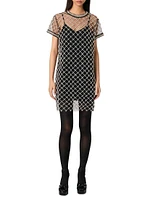 Short Embroidered Tulle Dress