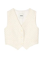 Rhinestone Tweed Jacket Vest