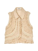 Ruffled Cropped Blouse