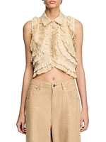 Ruffled Cropped Blouse