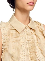 Ruffled Cropped Blouse