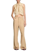 Ruffled Cropped Blouse