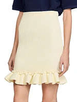 Knitted Skirt with Ruffle