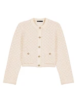 Short Tweed-Effect Cardigan