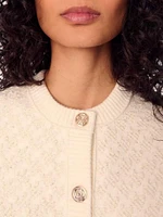 Short Tweed-Effect Cardigan