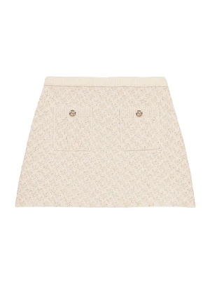 Tweed-Effect Knitted Skirt