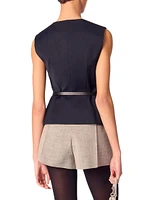 Wool Blend Sleeveless Jacket