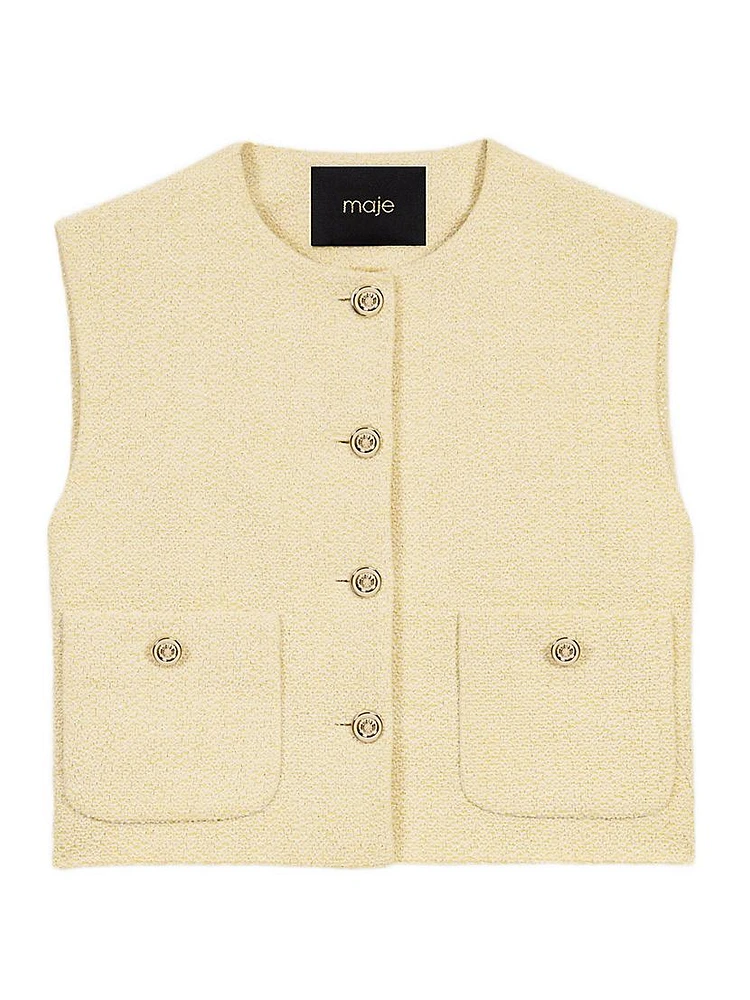 Tweed Sleeveless Jacket