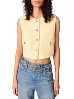 Tweed Sleeveless Jacket