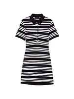 Striped Knit Polo Dress
