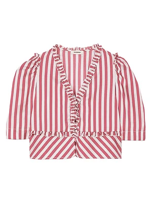Ruffled Striped Shirt