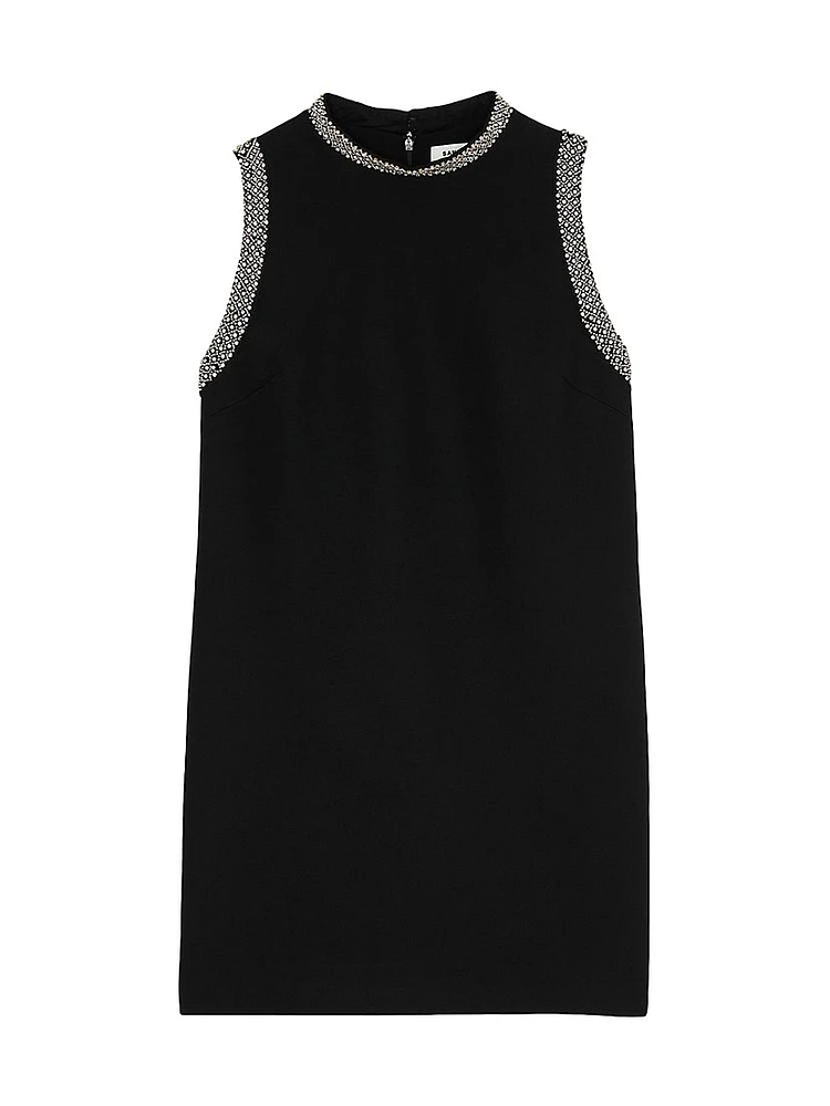 Mini Dress with Rhinestone Details