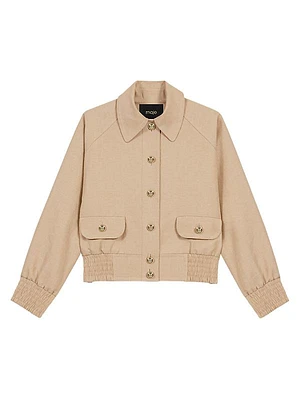 Linen and Cotton Bomber Jacket
