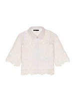 Cropped Floral Lace Blouse