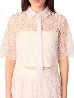Cropped Floral Lace Blouse