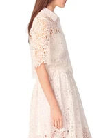 Cropped Floral Lace Blouse