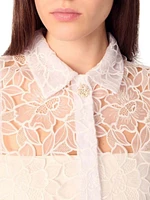 Cropped Floral Lace Blouse