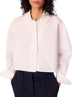 Short Shirt with Embroidered Collar
