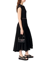 Crochet-Knit Midi Dress