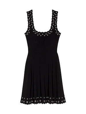 Short Eyelet Knit Dress