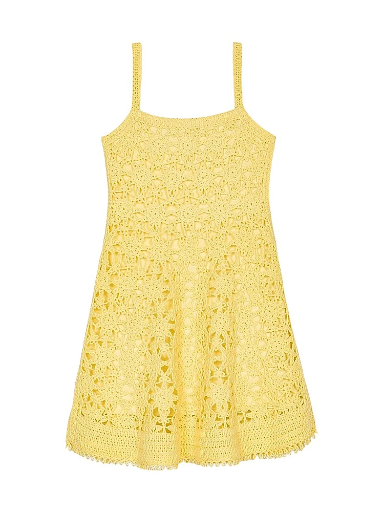 Crochet Strappy Mini Dress
