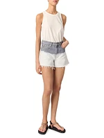 Tie-Dye Denim Shorts