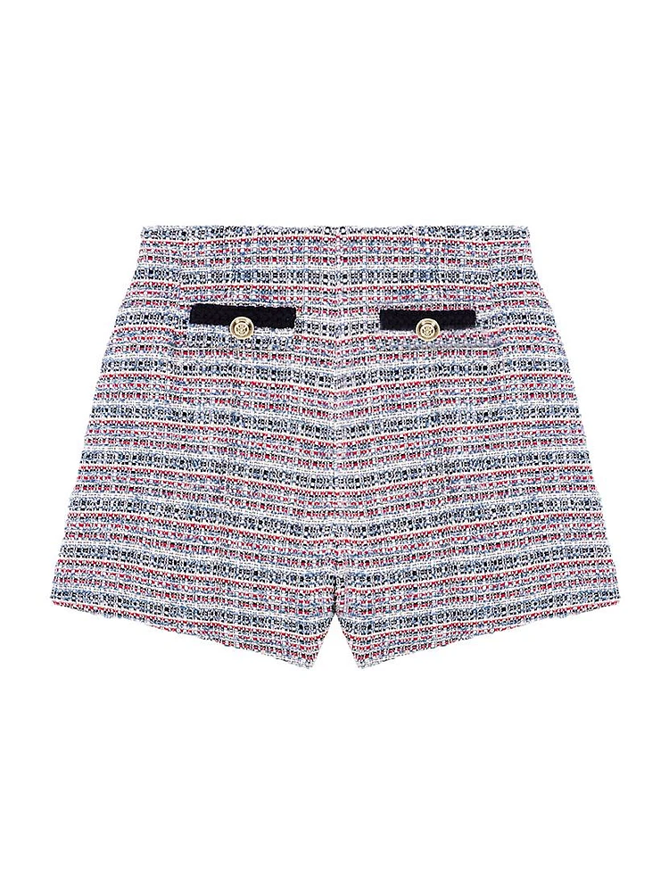 Tweed Shorts with Contrasting Trim