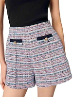 Tweed Shorts with Contrasting Trim