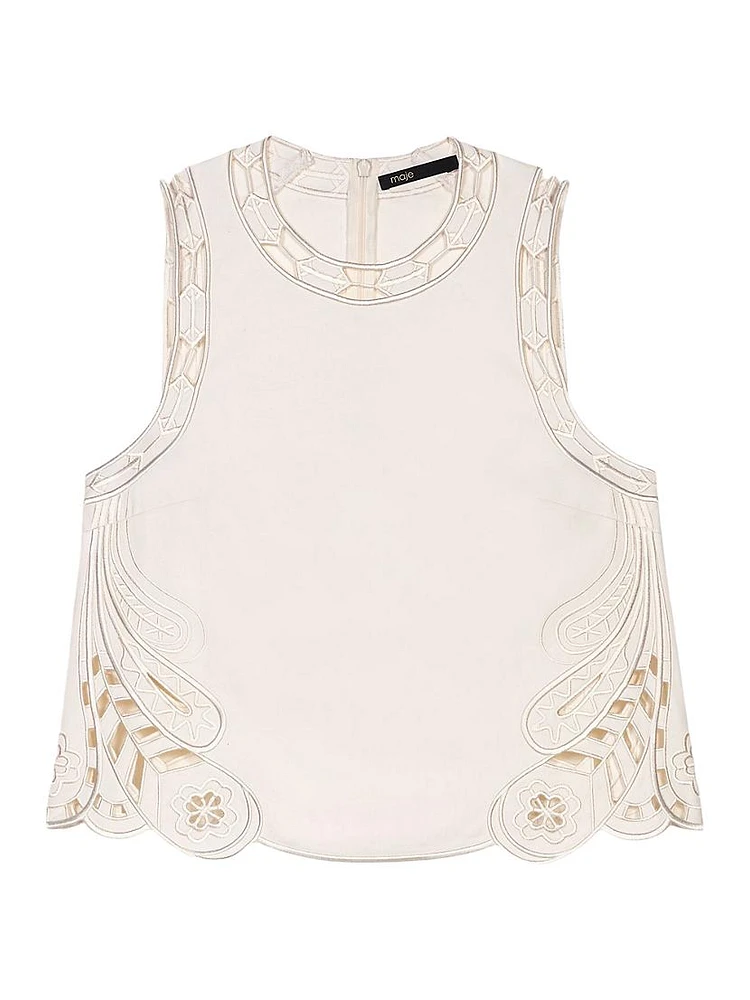 Embroidered Vest Top