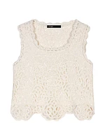 Crochet-Knit Sleeveless Top