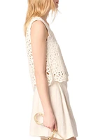 Crochet-Knit Sleeveless Top