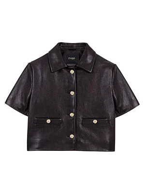 Cropped Leather Jacket