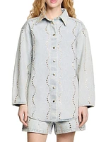 Denim Shirt with Rhinestones