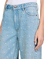 Rhinestone and Beaded Jeans