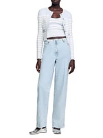 Faded Wide-Leg Jeans
