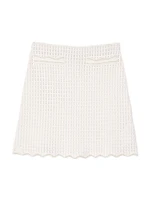 Short Pearl Bead Knit Skirt