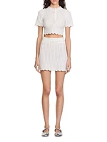 Short Pearl Bead Knit Skirt