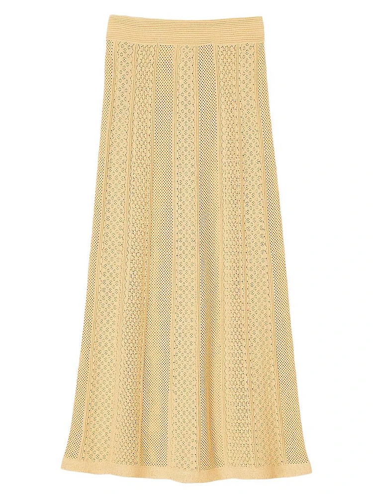 Pointelle Knit Maxi Skirt
