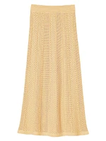 Pointelle Knit Maxi Skirt