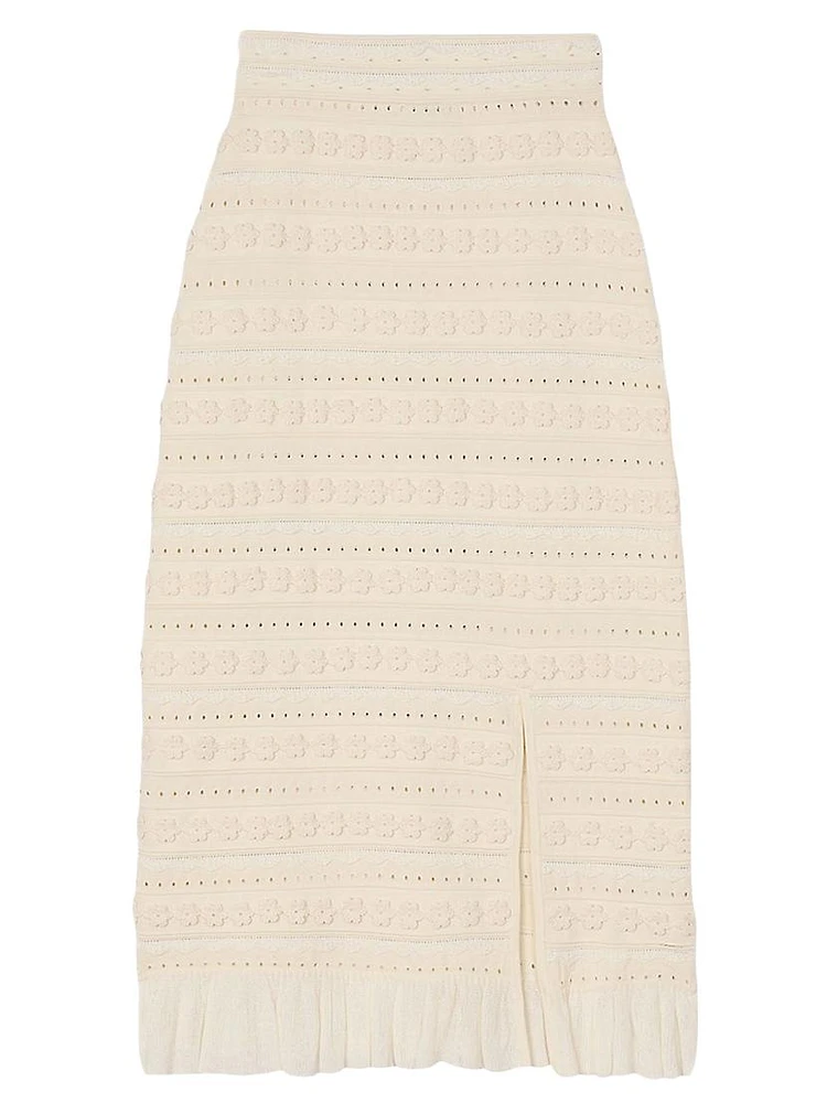 Long Skirt with Crochet Detailing