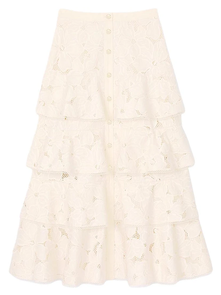 Frilled Midi Skirt