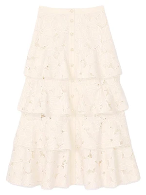 Frilled Midi Skirt