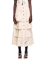 Frilled Midi Skirt
