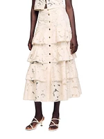 Frilled Midi Skirt