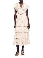 Frilled Midi Skirt