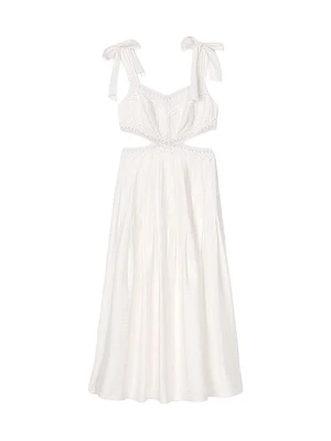 Lace Trim Midi Dress