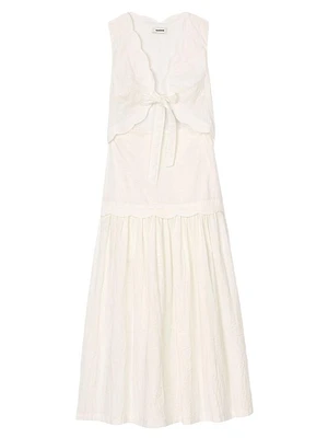 Crinkled Maxi Dress with Bow