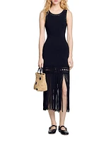 Fringed Knit Dress